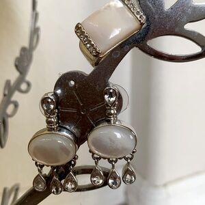 Ross Simons Mother of Pearl and White Topaz Earrings + Mother of Pearl Ring SZ 6